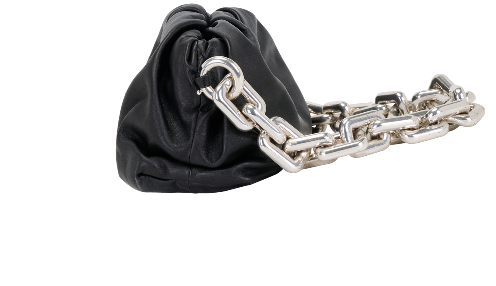 Chain pouch, &pound;550, Handbags, Black, Leather, Bottom view